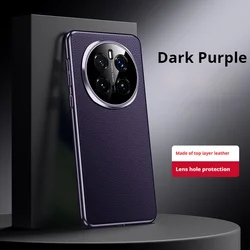 Luxury Leather Phone Case with Full Camera Lens Protection and Hard Plating Back Cover for Honor Magic7Lite (PURPLE)