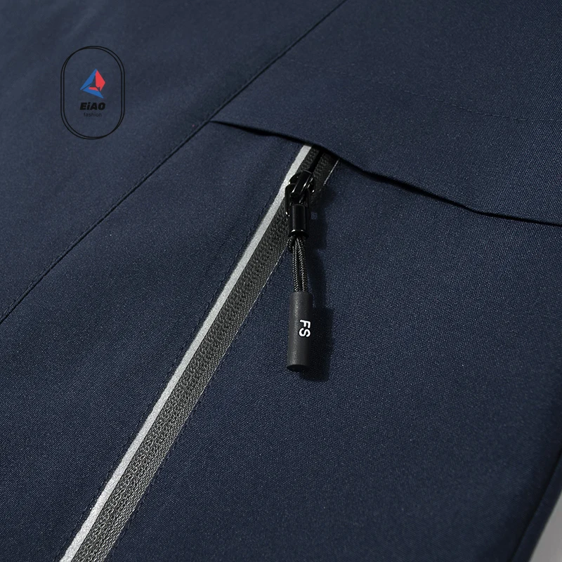 Spring  Autumn Jackets Casual Sports Detachable Hooded Workwear Outdoor Reflective  Wear-resistant Pockets Windproof Windbreaker