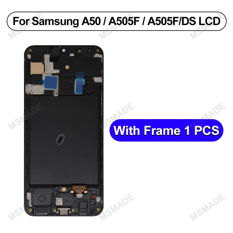 mobile lcd Super AMOLED For Samsung Galaxy A50 SM-A505FN/DS A505F/DS A505 LCD Display Touch Screen Digitizer With Frame For Samsung A50 lcd screen for lcd phone cell Phone LCDs