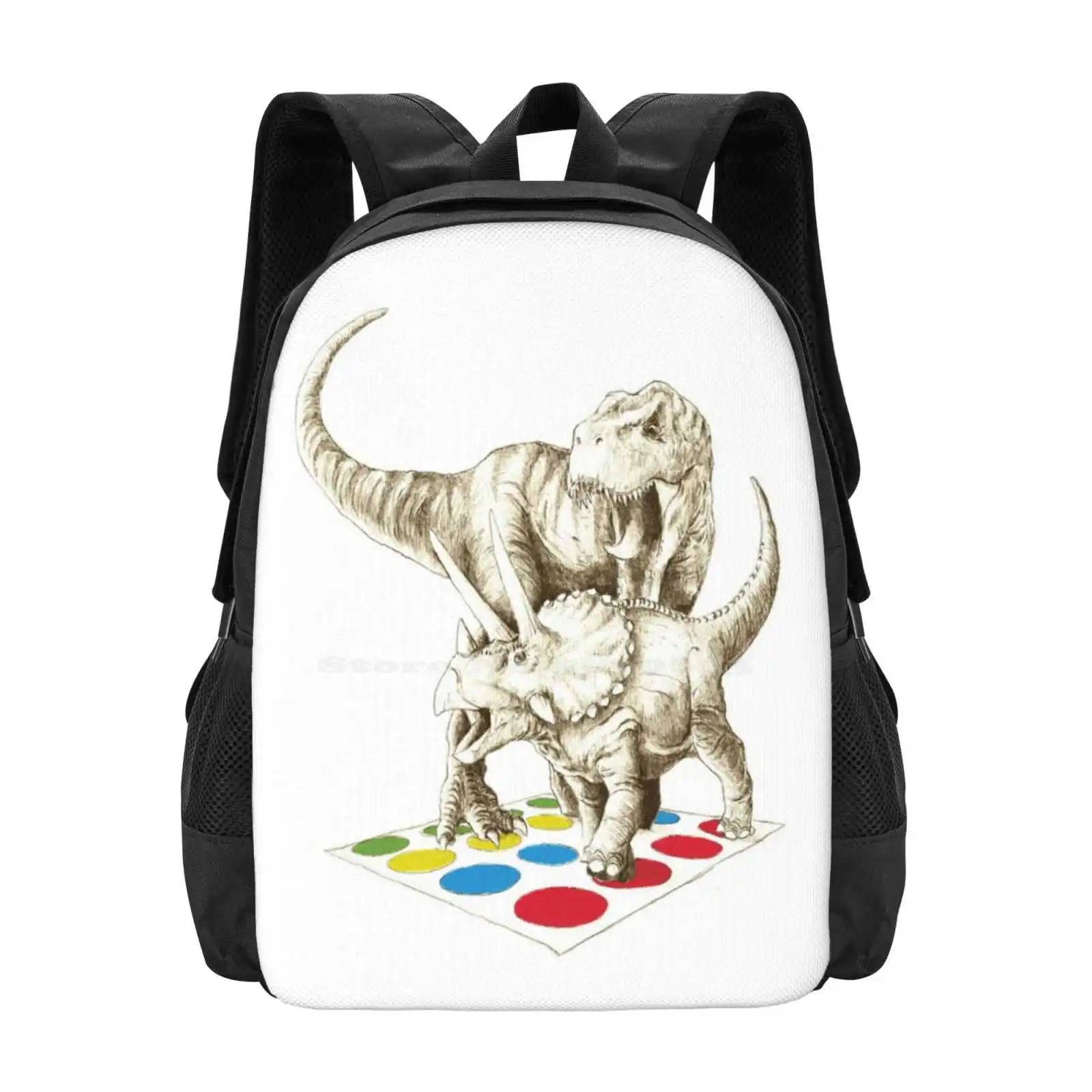 

The Ultimate Battle Hot Sale Backpack Fashion Bags T Rex Dinosaurs Twister Battle Funny Triceratops Fight Pencil Dinomike