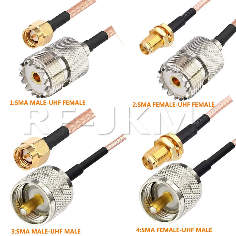 SMA Male Plug to UHF PL259 SO239 Connector RG316 SMA Female Jack Straight to UHF RF Jumper pigtail Cable
