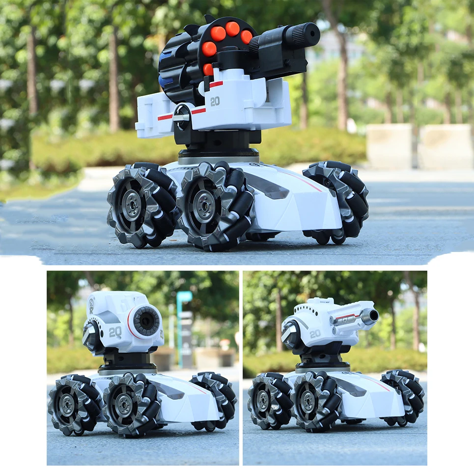 New 3in1 2.4G 4WD RC Tank Water Bomb Watch Gesture Sensing Off-road Drift Remote Control Tank With Music Light RC Car Kids Toys 4