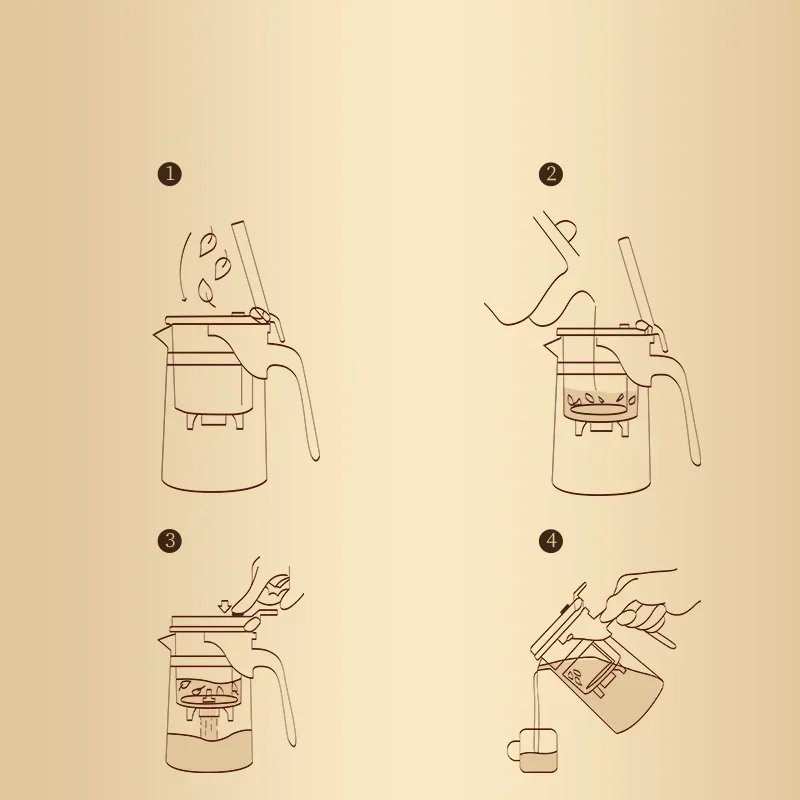 750ML Heat Resistant Glass Teapot Puer Kettle Tea Infuser Filter High Borosilicate Heatable Chinese Gung Fu Teawear Flower Pot