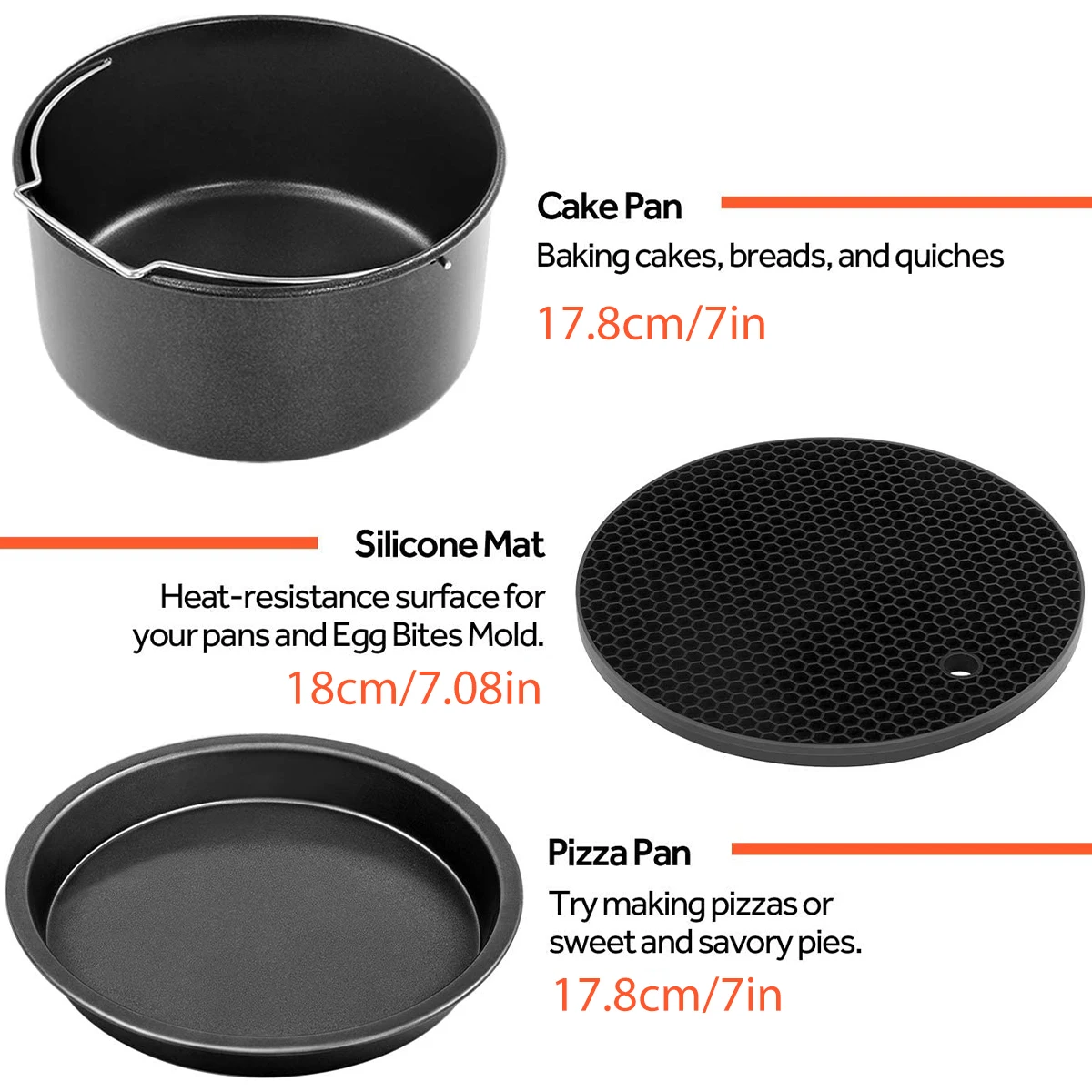 3-Piece Ceramic Mixing Bowl Set Cooling rack Accesorios freidora Pizza  accessories Metal bundt cake pan Air fryer silicone Plate - AliExpress