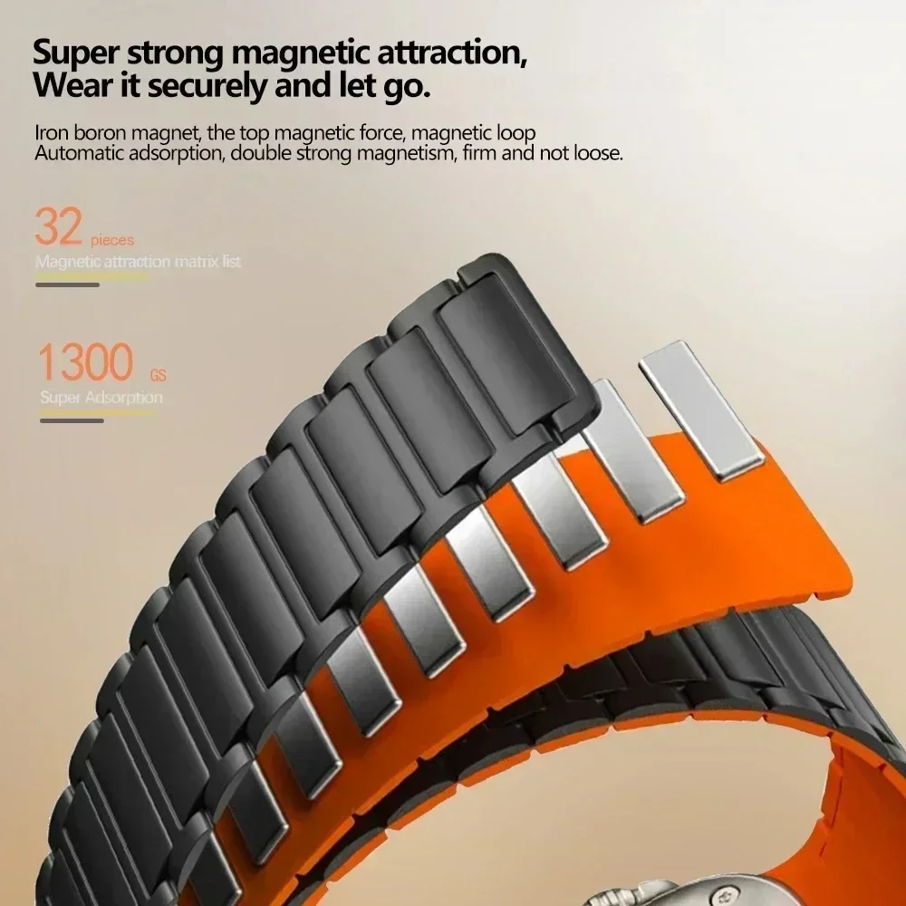 Magnetic Silicone Strap for Apple Watch - Premium Replacement Band