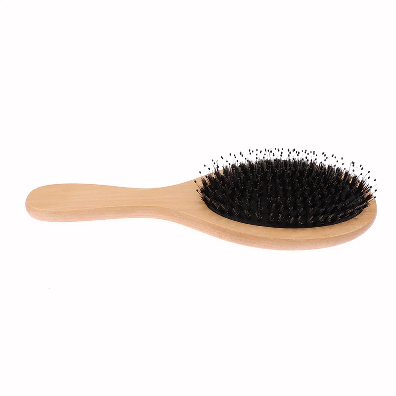 Description Picture 3 of itemBoar Bristle Hair Brush Wood Anti-static Scalp Massage Airbag Hair Brush Comb Beauty Salon Hair Care Tools