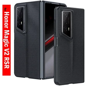 Funda for Honor Magic V2 RSR Case Luxury Fiber Texture PU Leather Protection Cover for Honor Magic V2 RSR 5G Shockproof Capa