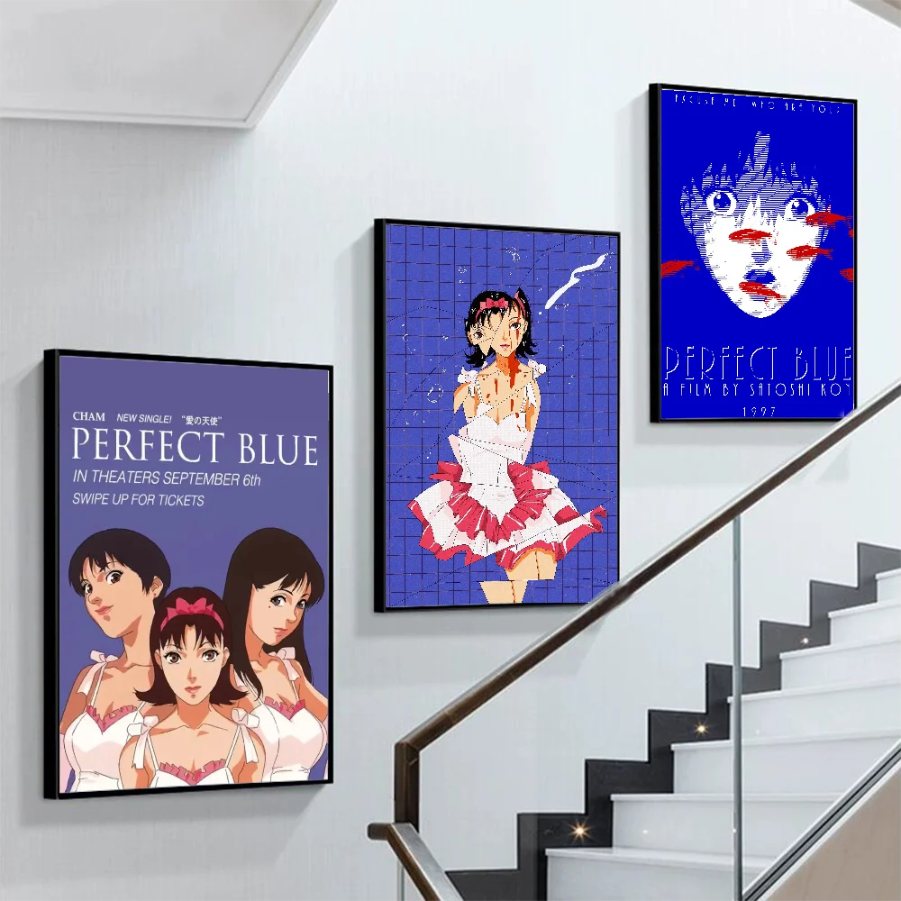 

Japan Anime Perfecta Blue Poster Self-adhesive Art Poster Retro Kraft Paper Sticker DIY Room Bar Vintage Decorative Painting