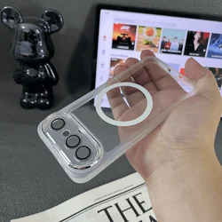 Magnetic Frosted Thin Transparent Fingerprint - Resistant TPU Shockproof Bumper Case for VIVO S50 Pro mini (Magnetic white)