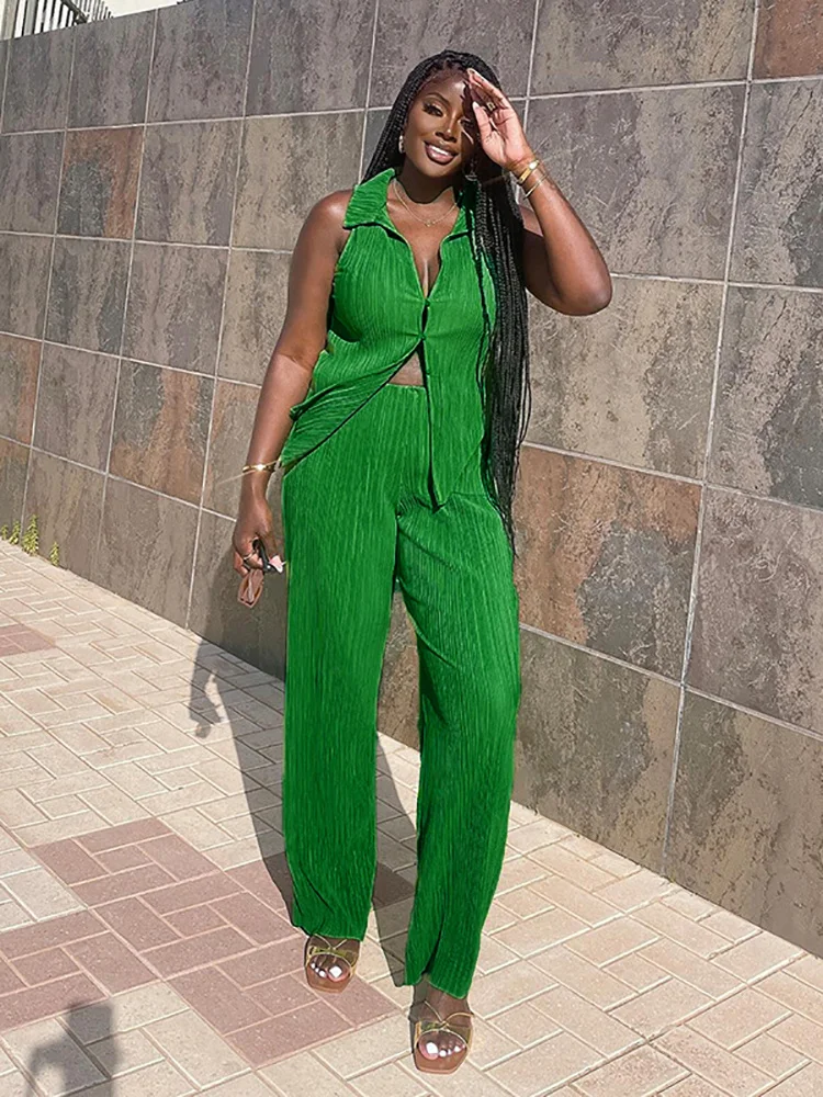 Women Sleeveless Solid Twopiece Trouser Suit SizeSML Dm to  order Delivery available nationwide  fyp trend localbusiness   Instagram