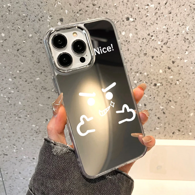 thumbnail image 1 of Cute Daisy Pattern Phone Case For iPhone 14 Pro Max Mirror Phone Cases For iPhone 15 11 12 13 Pro Max X XR XS Max Make up Cover, 1 of 5