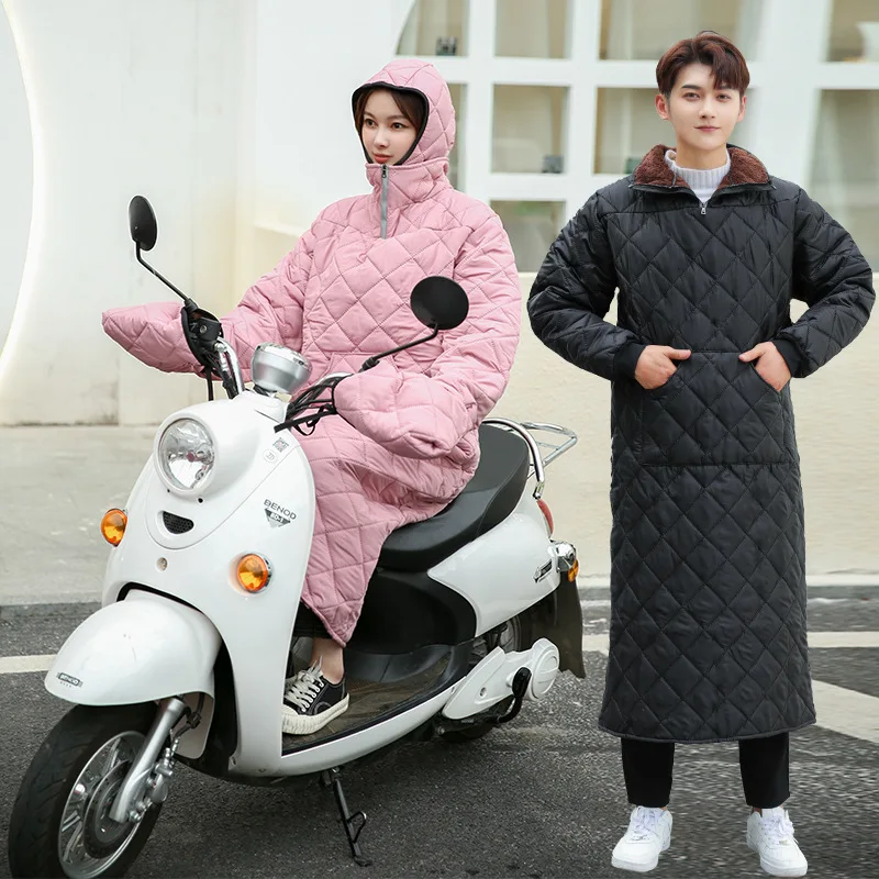 

Winter Motorcycle Windshield Cover Velvet Thickening Increase Waterproof Cold Protection Luminous Riding Full Body Clothing