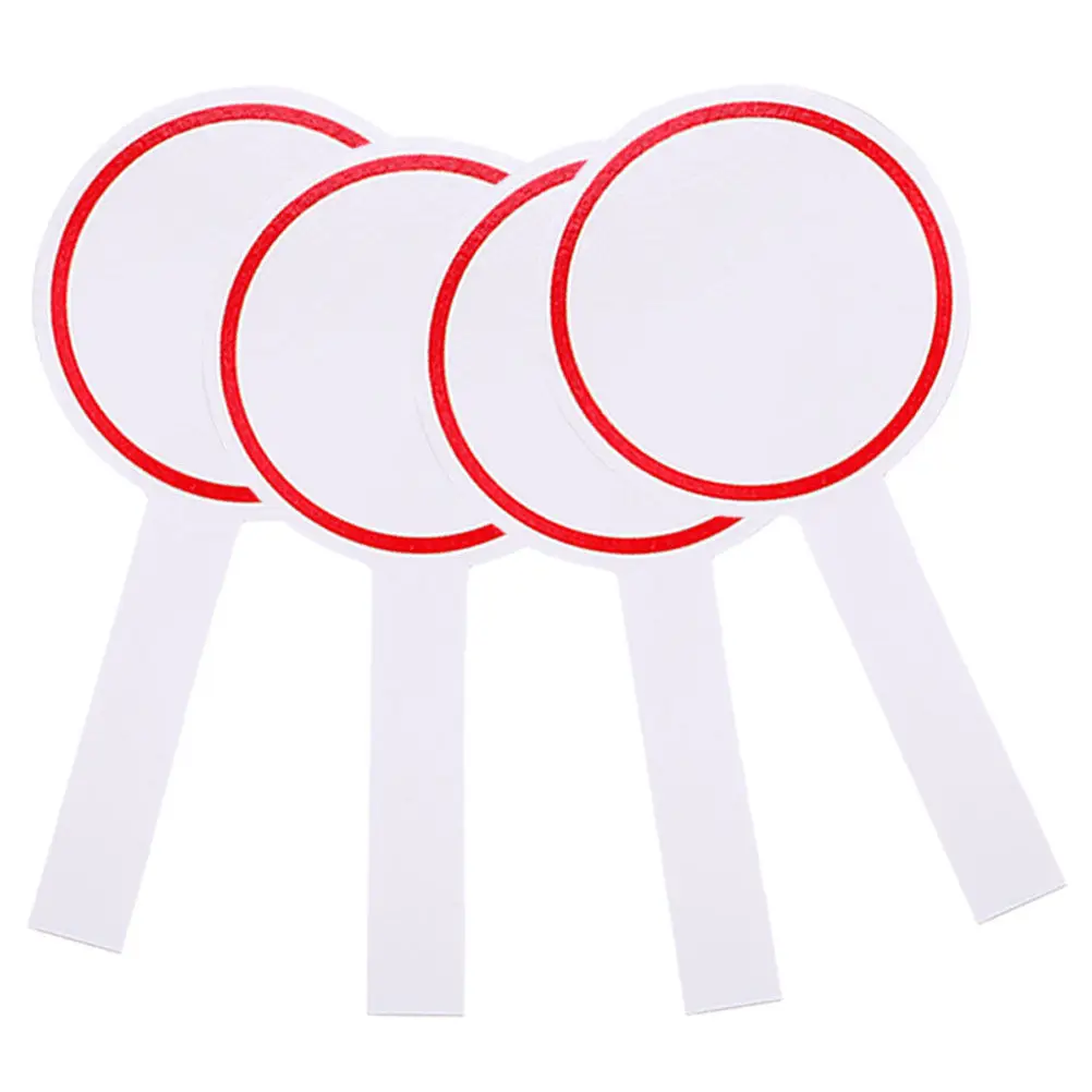 4Pcs 스코어 보드 휴대용 드라이 지우기 패들 블랭크 화이트보드 심사위원 투표 경쟁 점수 기록 교실 사용 미니