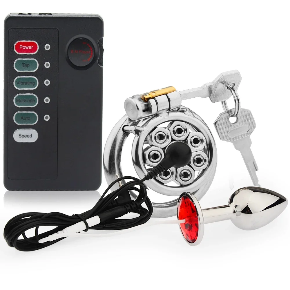 CB Electric Shock Stianless Steel Cock Cage Spike Removable Nails Erotic Urethral Lock Penis Stimulate SM Chastity Lock Sex Toy penis chastity cage chastity lock sex toy chastity cage accessory