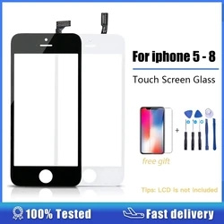 Numériseur d'écran tactile avec cadre, écran tactile avant, lentille en verre pour iPhone 6, 6S Plus, 5, 5S, SE, 5C, 7, 8 Plus, 6P