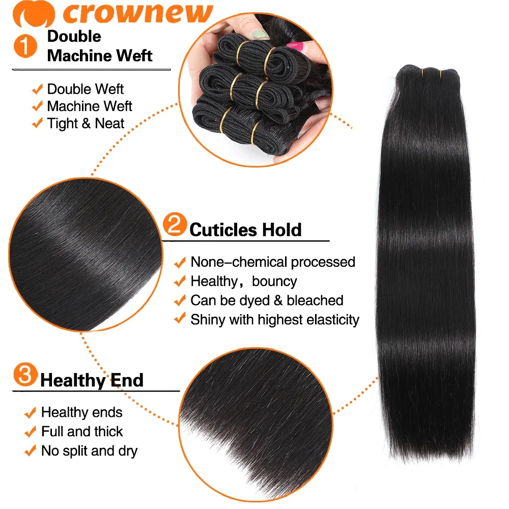 Fasci di tessuto per capelli umani al 100% da 100 g/pacchetto Fasci di capelli umani lisci Fasci di capelli umani vergini a doppia trama da 10-36 pollici - immagine 3
