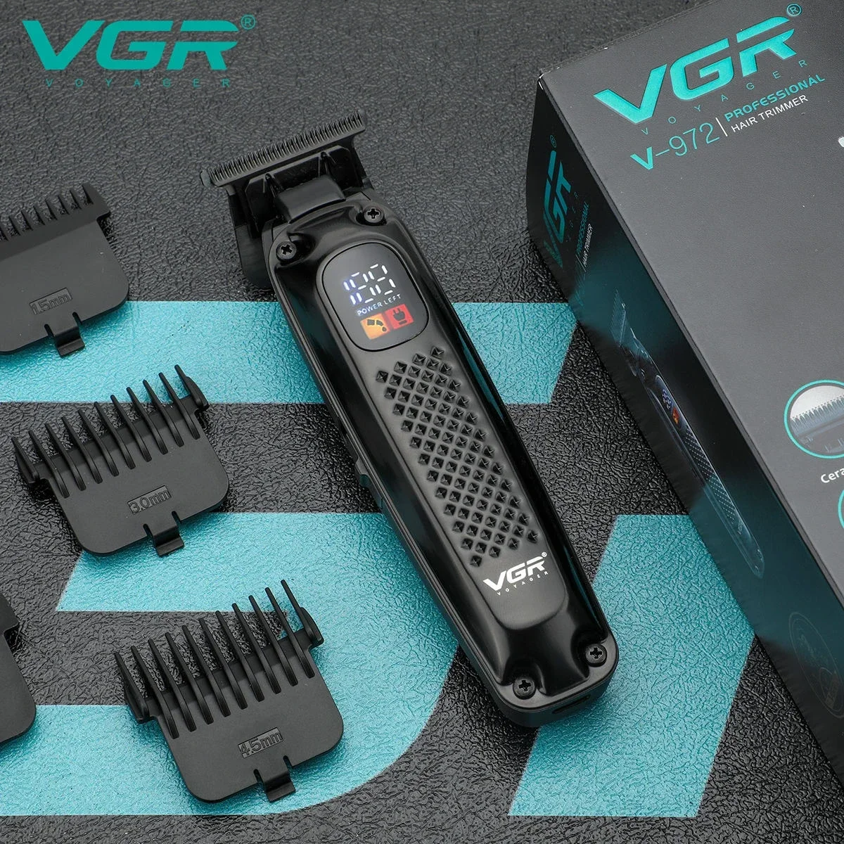 VGR Barber Professional Cutting Electric Hair Clipper Cordless Haircut hine Trimmer for Men V-972_voghion.com