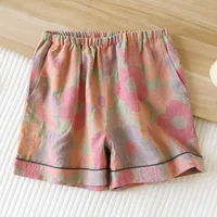 2026 New Summer Women's Pajamas 100% Cotton Shorts Yarn-dyed Jacquard Shorts Women's Loose Home Pants Thin Home Pants Pajamas - Image 5