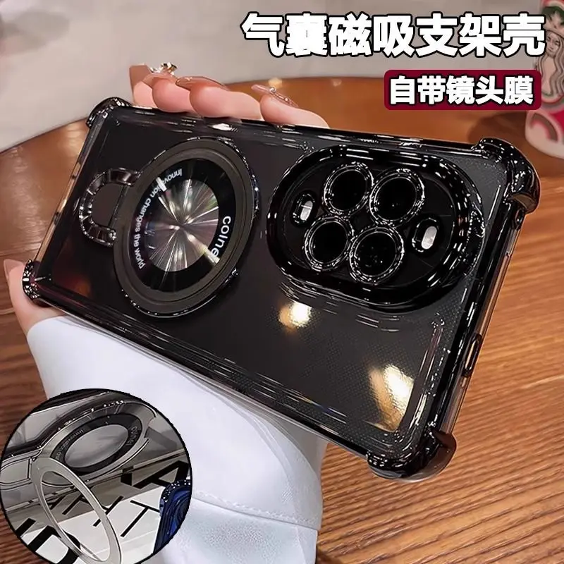 Luxury Electroplating Transparent Bracket TPU Cover