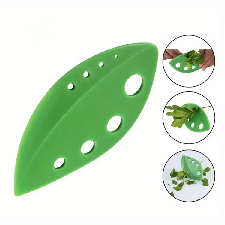 1pc Leaf Peeler, Kitchen Vegetable Leaf Peeler, Kale Beet Kale Thyme Basil Rosemary Plastic Leaf Peeler, Leaf Peeler Tools_voghion.com