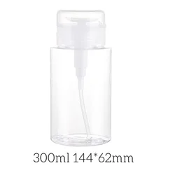 Refillable Push - Top Pump Dispenser Bottles for Cosmetics and Nail Polish Remover (300ml)