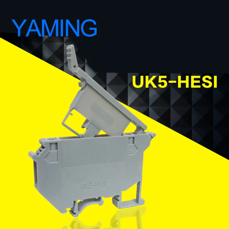 10PCS UK5-HESI UK5RD 4mm2 DIN Rail Screw Clamp Terminal Blocks Connector UK series and R055 Ceramics Fuse accessory,wire connectors,din rail terminal block,din rail