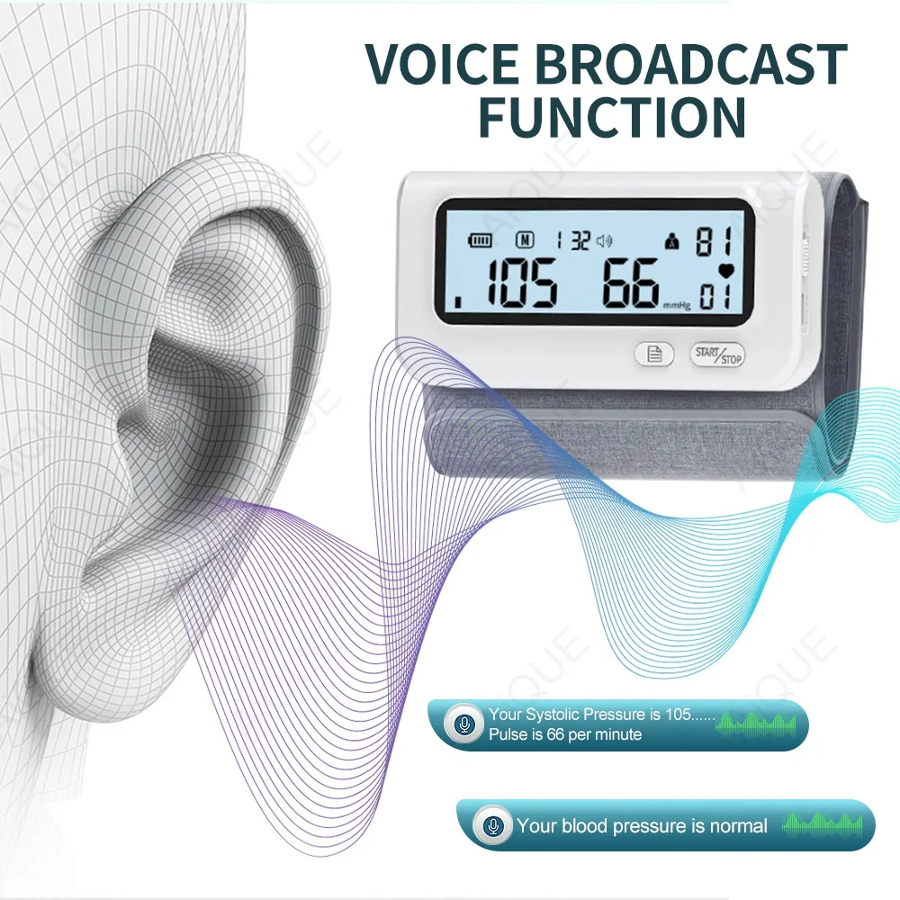 Recharge ALL-IN-ONE Medical Blood Pressure Monitor Tonometer 22-32 Cuff Arm Tensiometer Heart Rate Sphygmomanometer AiQUE blood pressure monitor blood pressure meter