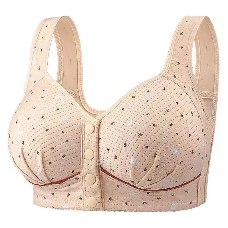 Breathable Comfortable Traditional Style Women's Bra Front Buckle Design Thin Cup Large Size Thin Model Cup for Flattening Si...