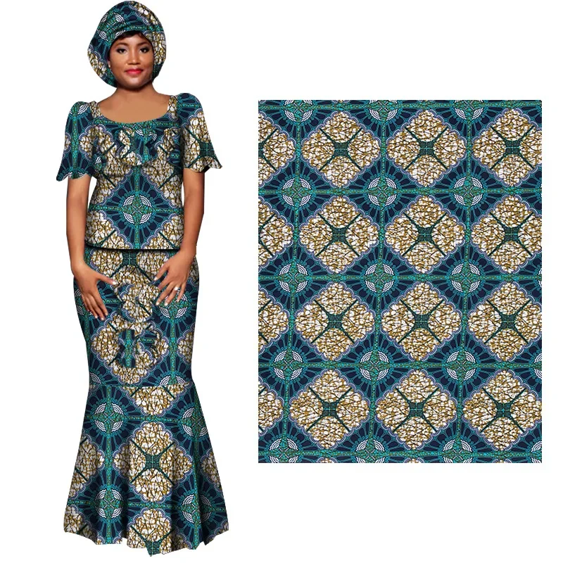 African Fabric Nigeria Polyester Ankara Fabrics Block Prints Batik High Quality Sewing Cloth