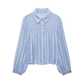 New Fashion Hollow-Out Embroidered Romantic Shirt, Casual and Versatile, Elegant and Graceful 1