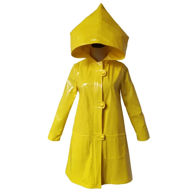 

Game Costume Little Nightmare Cosplay Clothes Nightlings's Yellow Raincoat Female Xiaoliu Wear Suit Cosplay Coat Pu Waterproof