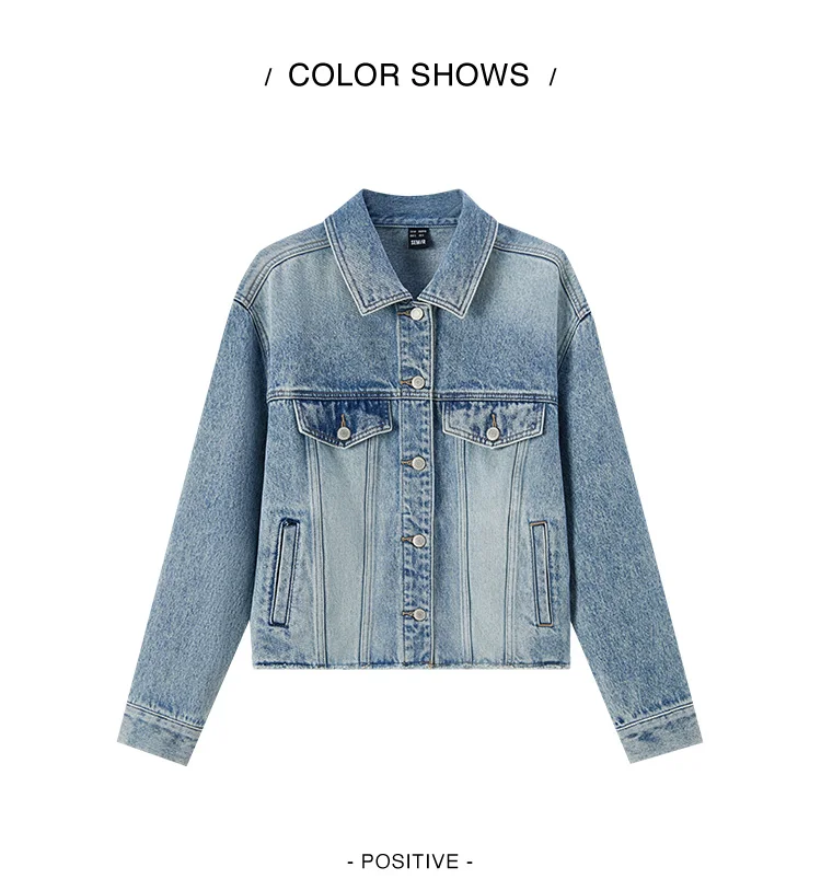 Denim Jacket Women Short Style Fringed Trendy Street Style Spring Dopamine Loose Lapel Jacket