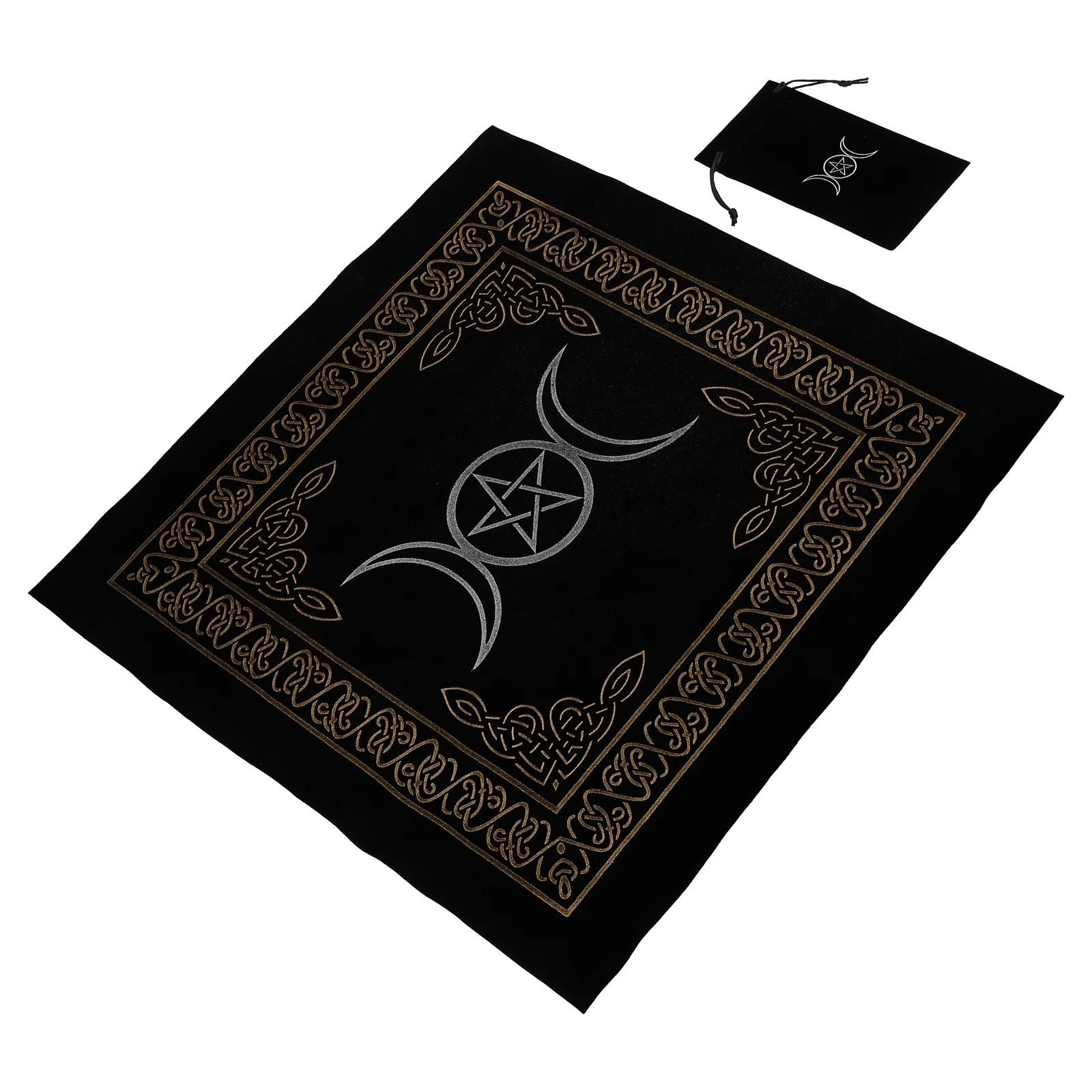 1 Set Tarot Table Cloth Divination Altar Velour Tablecloth with Tarot Cards Storage Bag Tarot Divination Table Cloth the field tarot 2021new tarot divination card table game toy prediction astrology color printing altar cloth werewolf magic