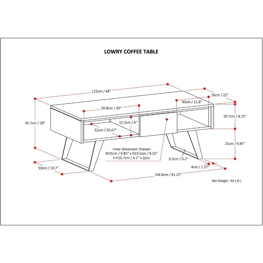 Solid Mango Wood and Metal 48 inch Wide Rectangle Modern Industrial Coffee Table in Natural for The Living Room Café Tables 2