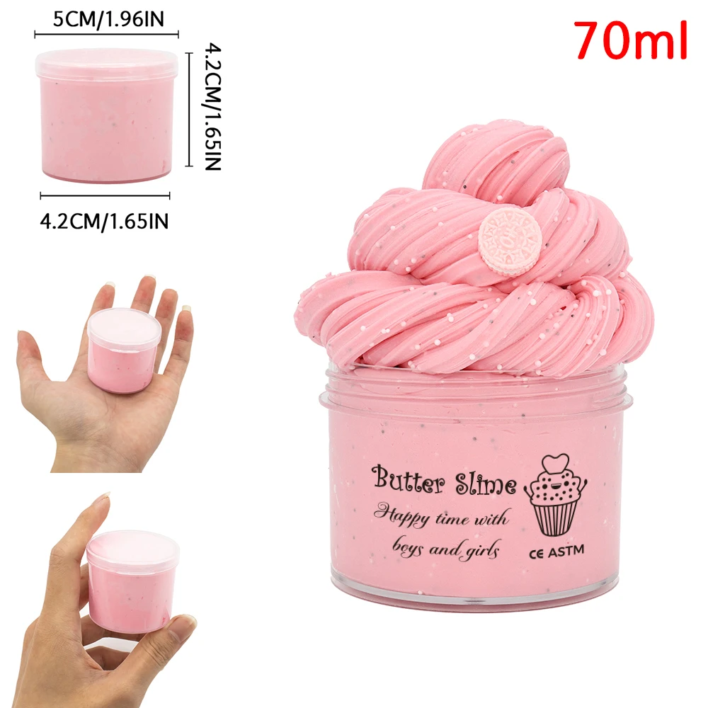 70ml Chocolate Cookies Butter slime kit With Scented Slime Soft Fluffy Putty DIY Plasticine Birthday Gift Toys For Party Favors