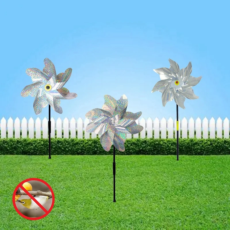 

Reflective Bird Repeller Anti-bird Spinner Windmills Bird Repellent Pinwheels Outdoor Garden Lawn Decor Birds Scare Deterrent