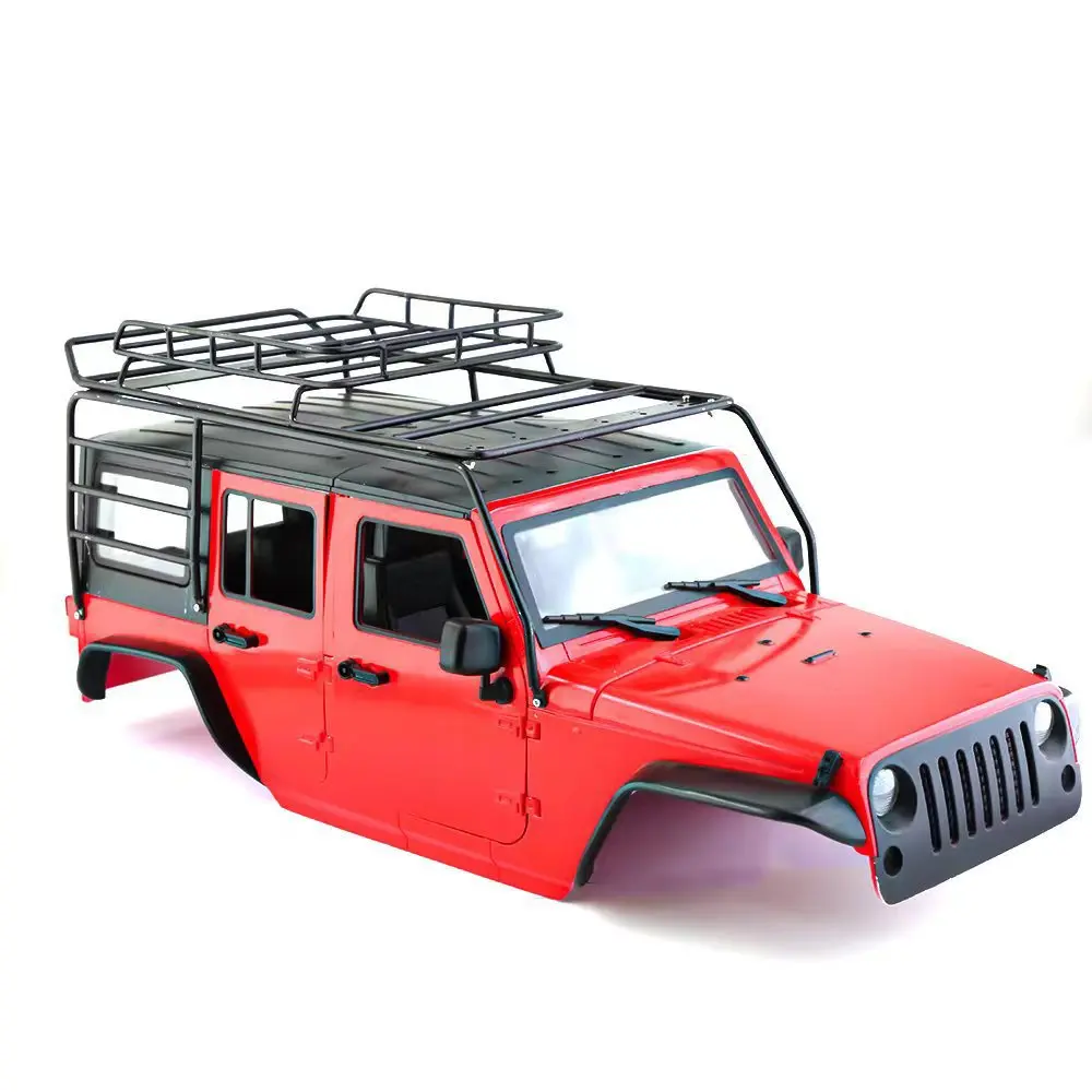 Metal Roof Rack Roll Cage Luggage Tray With LED Light Bar For 1/10 RC  Crawler Car Axial SCX10 Jeep Wrangler Body Shell - AliExpress