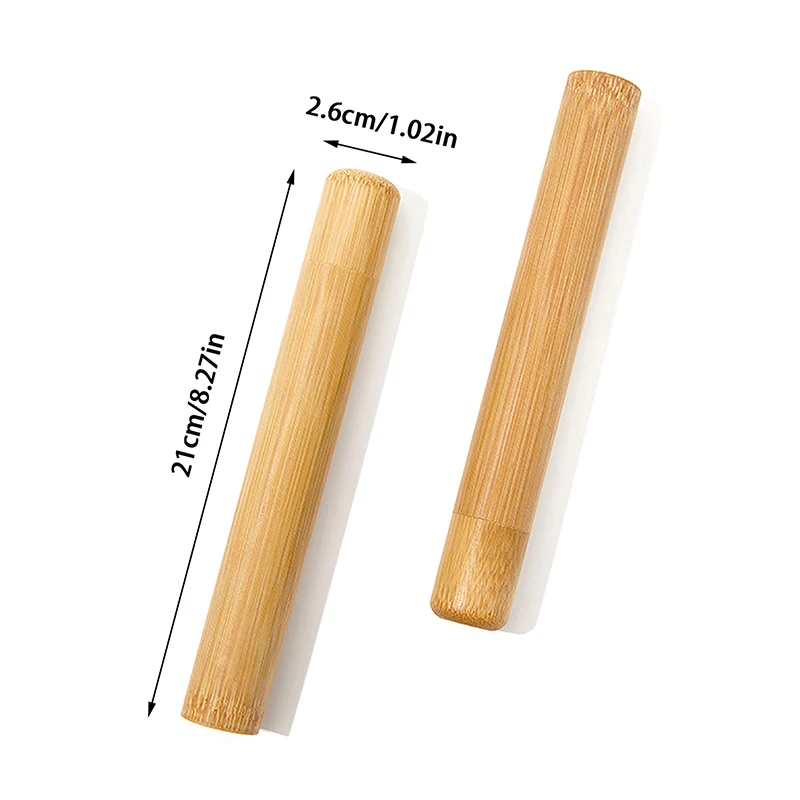Natural Bamboo Case Eco Friendly Toothbrush Bamboo Tube 21cm For Adult Toothbrush Case Hand Made Tooth Brushes Accessories toothbrush holder toothbrush case