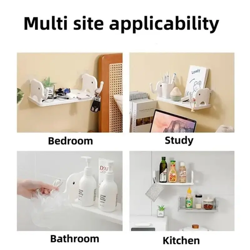 Bathroom Shelf Shower Storage Rack for Soap Shampoo Organizer Little Elephant Shelves No Drilling Cosmetics Holder Home Decor storage rack cube storage organizers corner wall shelves