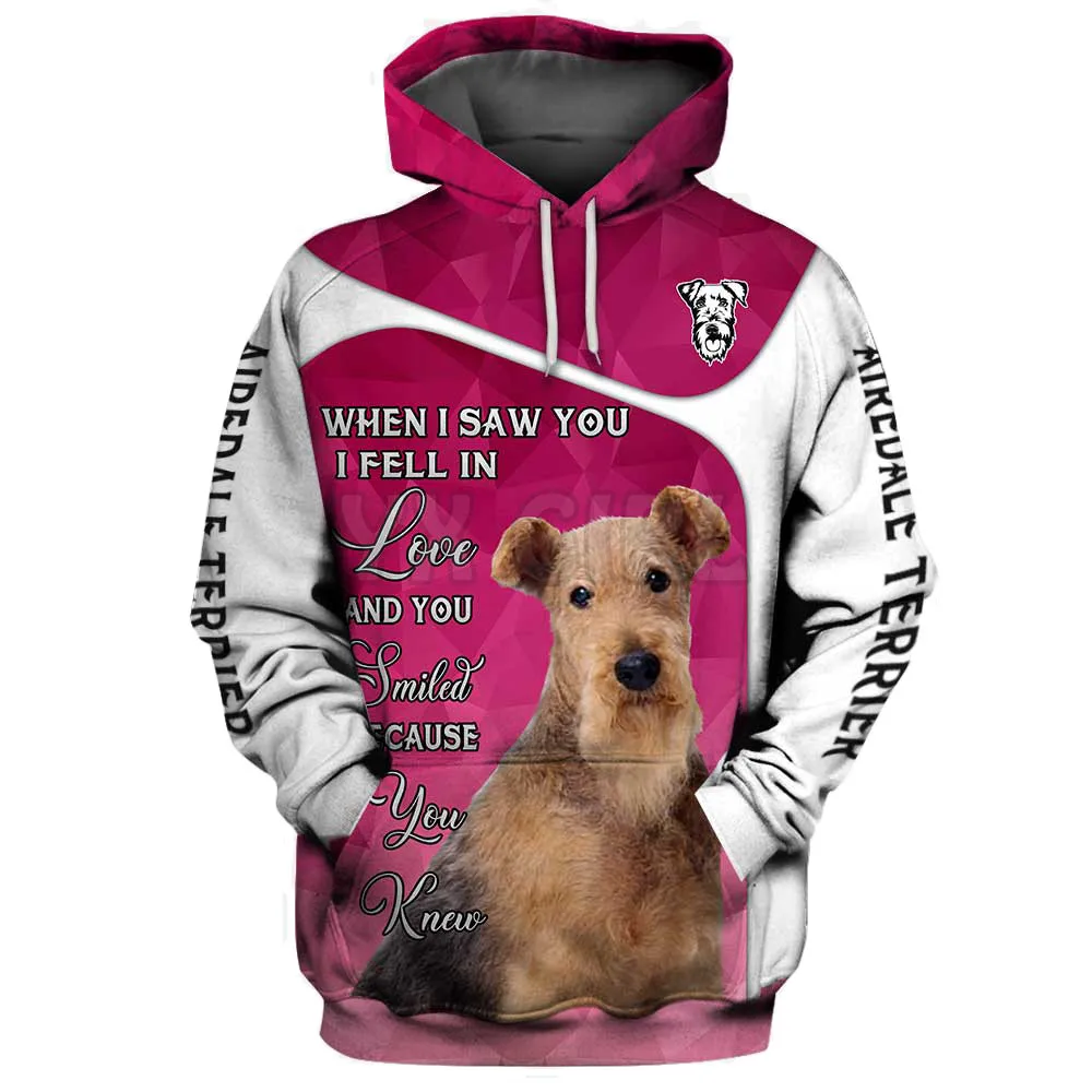 Bassei Hound When I Saw You I Fell In 3D Printed Hoodies  Unisex Pullovers Funny Dog Hoodie Casual Street Tracksuit