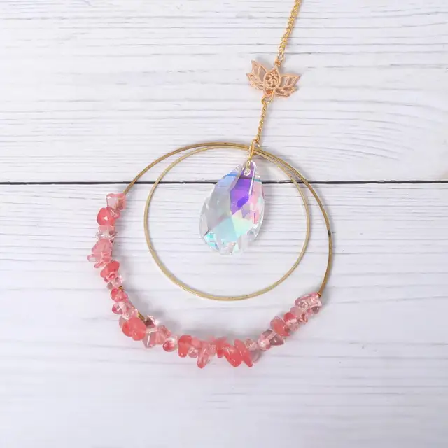 Dekoratív Kerti Napsütő Multolor Műszál Kristály Függő Medál Refrakció Szivárvány Szélcsalád Otthoni Dekoráció A Teraszhoz - Image 4