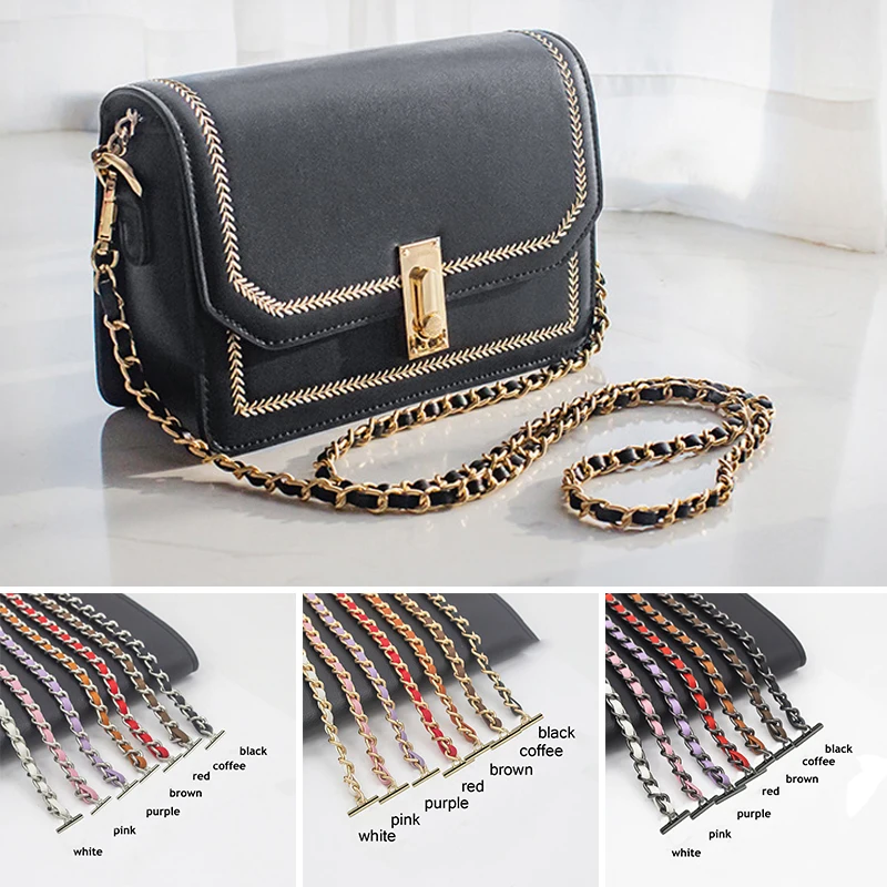 

1PC Portable Long Belt Bag Chain Bag Accessories PU Leather Replacement Detachable Multi-color Braided Chain Shoulder Strap