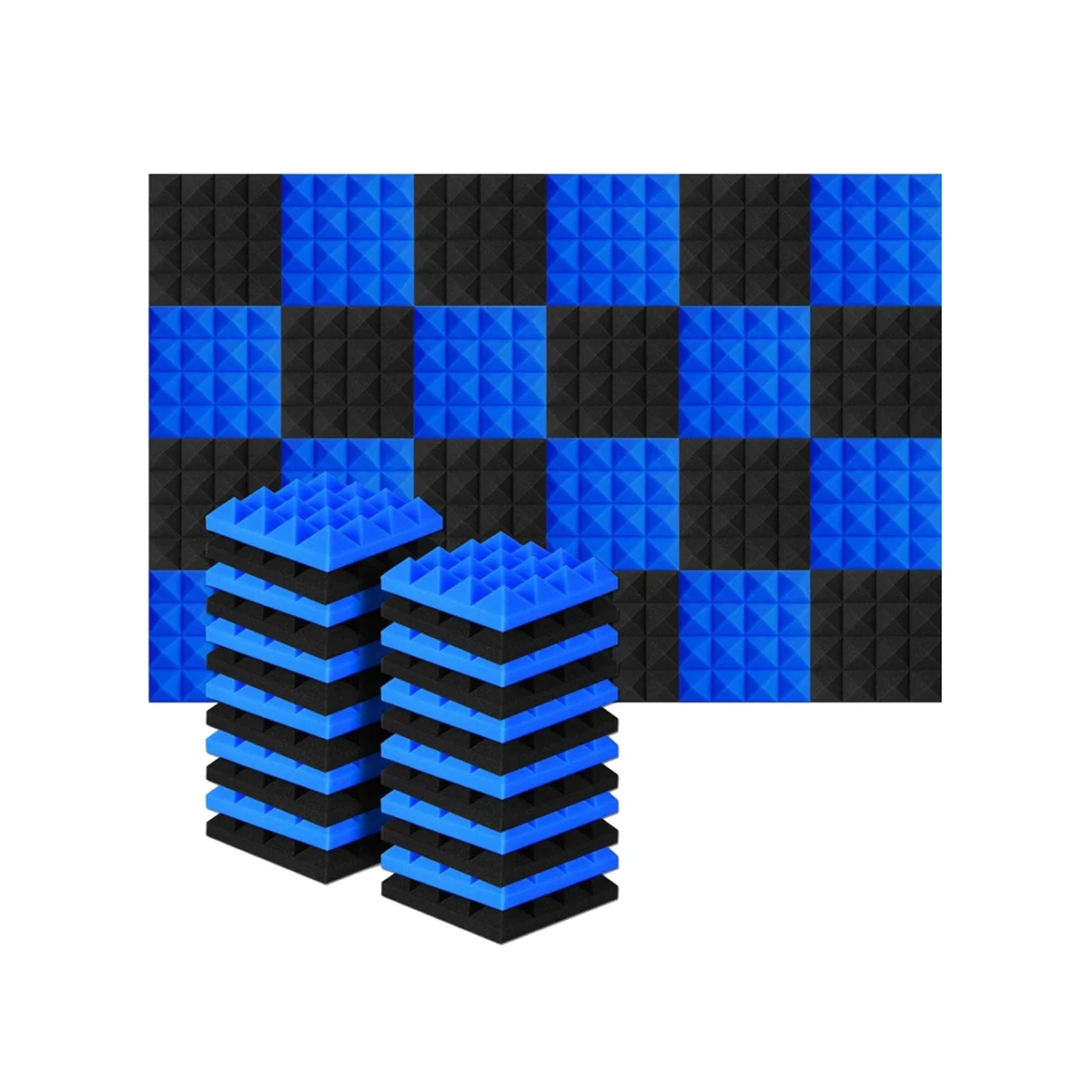 

24Pcs 25X25X5Cm Studio Acoustic Soundproof Foam Pyramid Noise Insulation Sound Absorption Treatment Panels