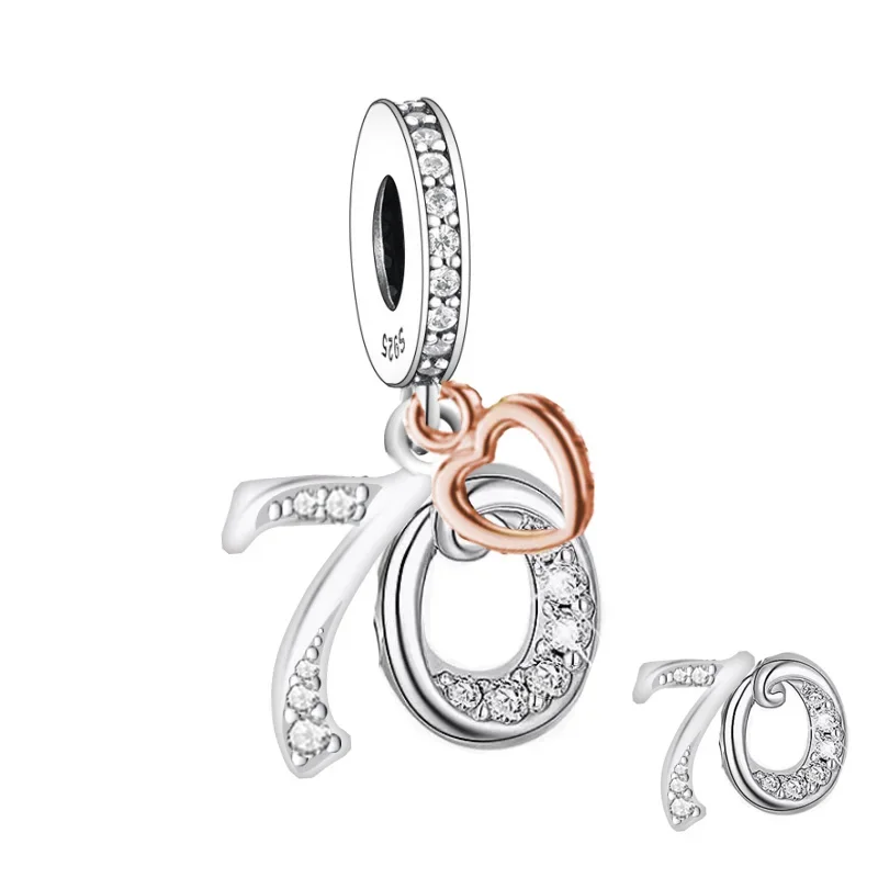 FC Jewelry Fit Original Charm Bracelet 925 Silver 13 16 18 21 30 40 50 70 80 Number Anniversary Bead For Making Women Berloque 6