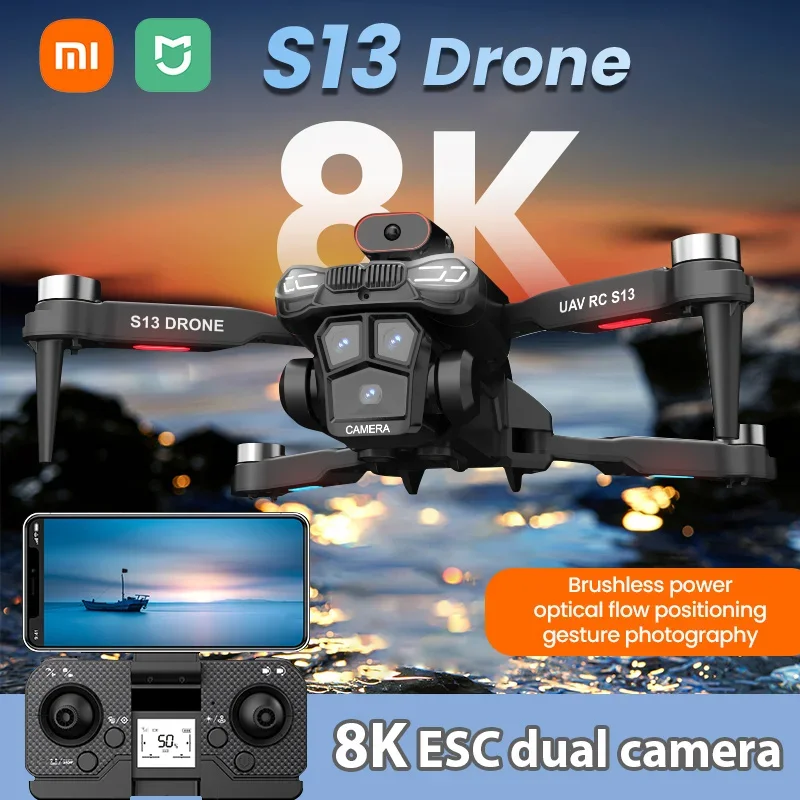 Xiaomi S13 8K Profesional Wide Angle HD ESC Camera 5G Obstacle Avoidance Optical Flow Positioning Brushless Foldable Drone FPV Drone Drone Aircraft