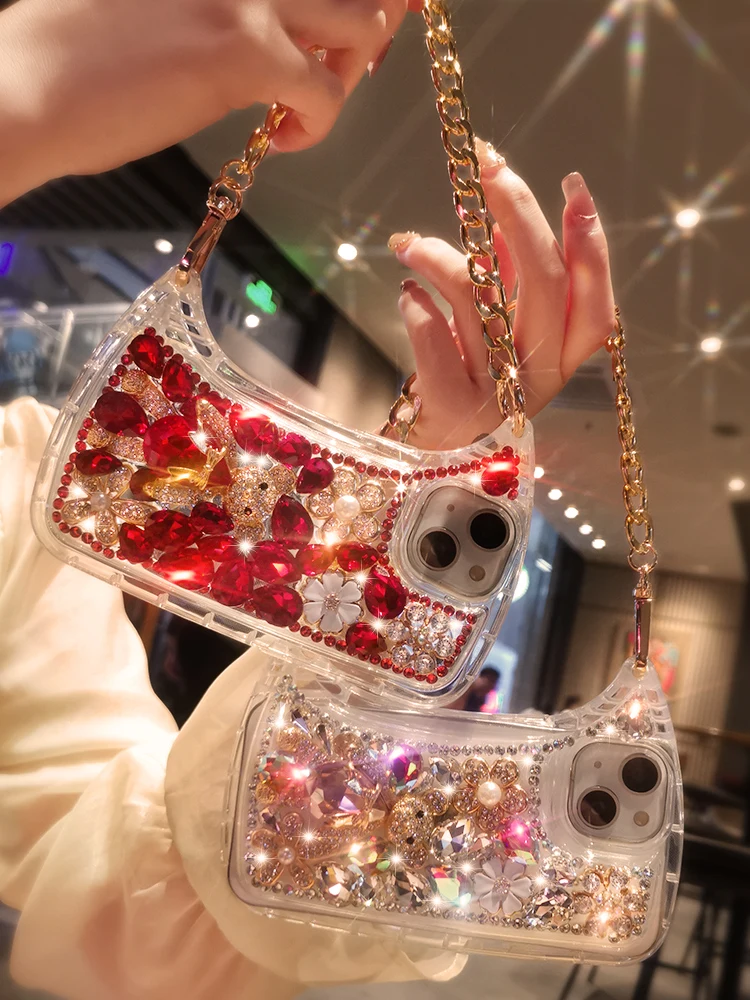 Full Diamond Bear crystal phone case.