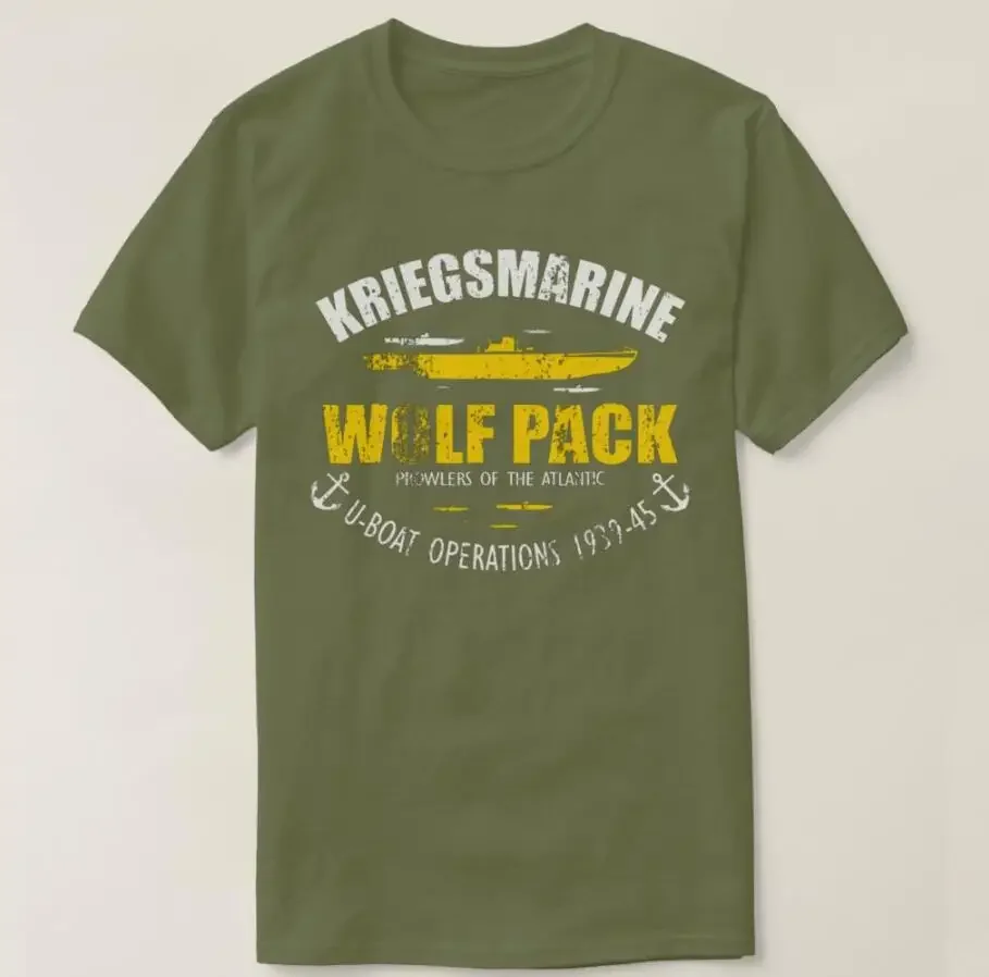 Ww2 German U Boat Submarine Kriegsmarine Wolf Pack Men T-Shirt