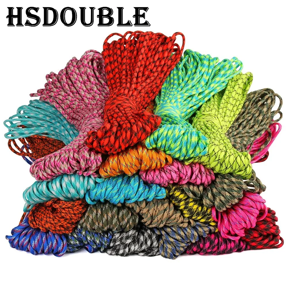 100FT 550 Paracord Parachute Cord Lanyard Mil Spec Type III 7 Strand Core For Climbing Camping Buckles Bracelet 1pc nylon cord
