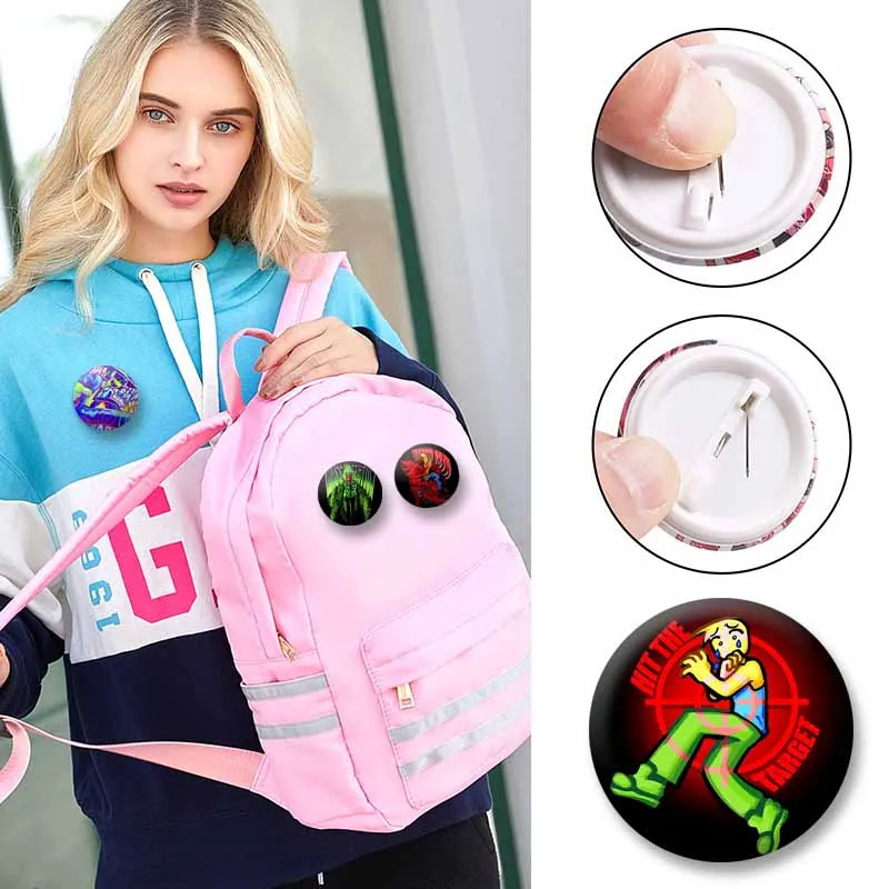 58mm Funny Forsaken Mafioso Round Brooch Clothes Bag Hat Jewelry Accessories Collar Decor Badge Cartoon Enamel Pins Gifts