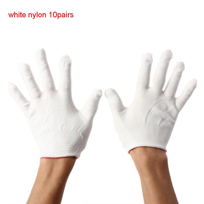 1/5/10/12 pairs Nylon/Cotton/PU/rubber glove optional Ceremonial glove male female Serving Inspection Motorcycle anti